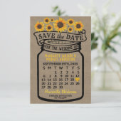 Wedding Mason Jar Sunflower september 2020 maand Save The Date (Staand voorkant)