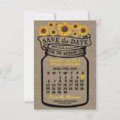 Wedding Mason Jar Zonnebloemen April 2025 Kalender Save The Date (Voorkant)