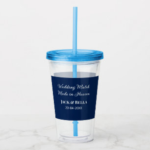 Wedding Match made in heaven bruiloft gunsten blau Acryl Drinkbeker