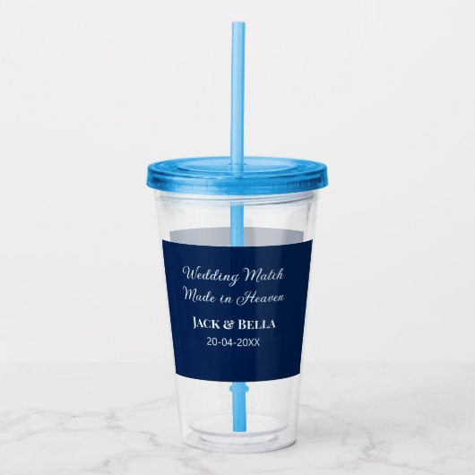 Wedding Match made in heaven bruiloft gunsten blau Acryl Drinkbeker (Voorkant)