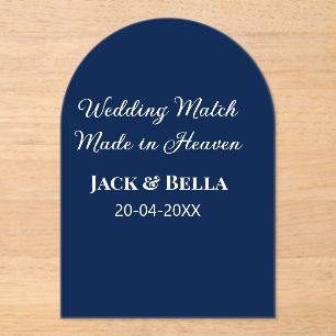 Wedding Match made in heaven bruiloft gunsten blau Acryl Uitnodigingen