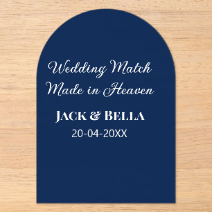 Wedding Match made in heaven bruiloft gunsten blau Acryl Uitnodigingen