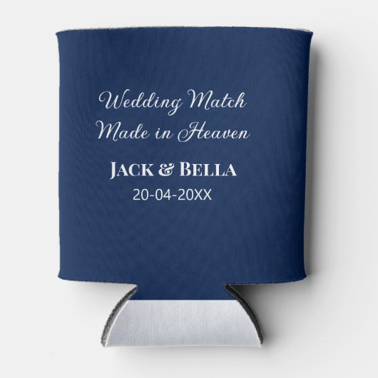 Wedding Match made in heaven bruiloft gunsten blau Blikjeskoeler (Voorkant)