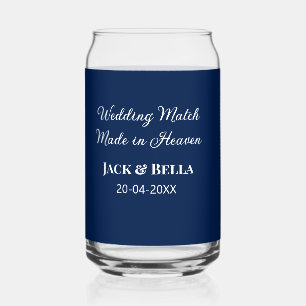 Wedding Match made in heaven bruiloft gunsten blau Blikvorm Glas