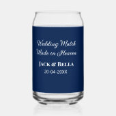 Wedding Match made in heaven bruiloft gunsten blau Blikvorm Glas (Achterkant)