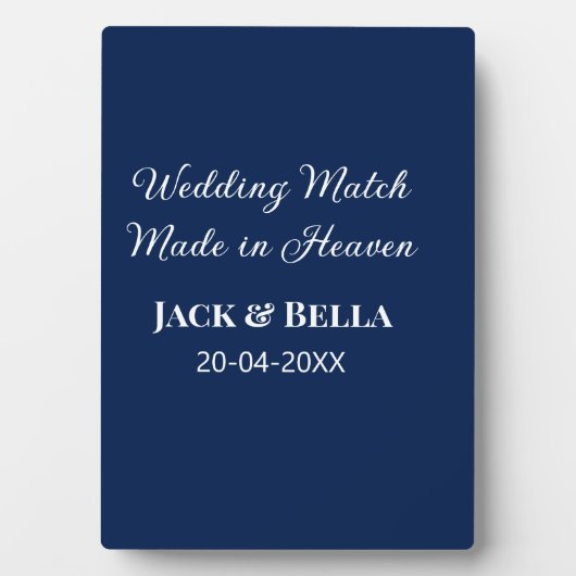Wedding Match made in heaven bruiloft gunsten blau Fotoplaat (voorkant)
