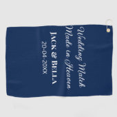 Wedding Match made in heaven bruiloft gunsten blau Golfhanddoek (Horizontaal)