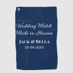 Wedding Match made in heaven bruiloft gunsten blau Golfhanddoek