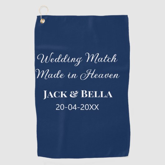 Wedding Match made in heaven bruiloft gunsten blau Golfhanddoek (Voorkant)