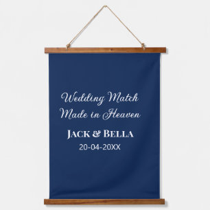 Wedding Match made in heaven bruiloft gunsten blau Hangend Wandkleed