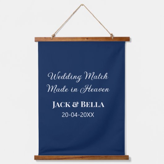 Wedding Match made in heaven bruiloft gunsten blau Hangend Wandkleed (Voorkant)