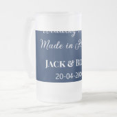 Wedding Match made in heaven bruiloft gunsten blau Matglas Bierpul (Voorkant links)