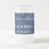 Wedding Match made in heaven bruiloft gunsten blau Matglas Bierpul (Center)