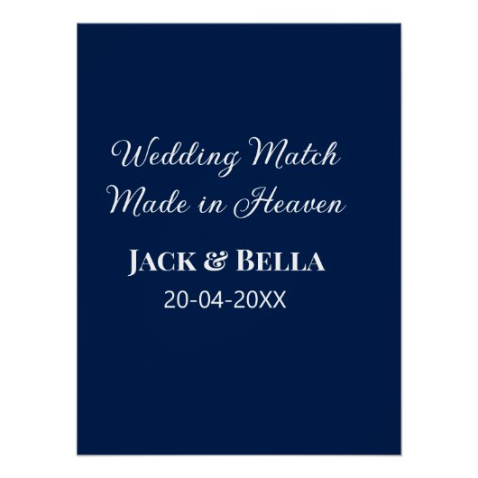 Wedding Match made in heaven bruiloft gunsten blau Perfect Poster (Voorkant)