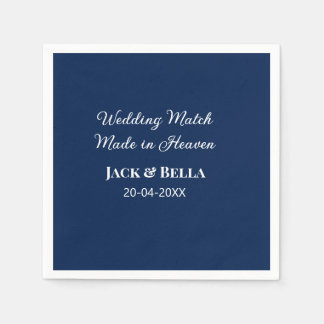 Wedding Match made in heaven bruiloft gunsten blau Servet