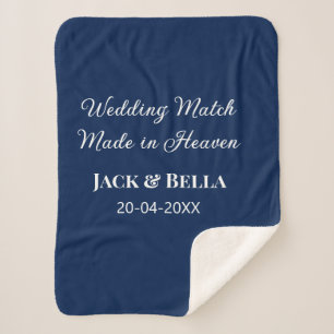 Wedding Match made in heaven bruiloft gunsten blau Sherpa Deken