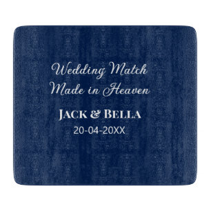 Wedding Match made in heaven bruiloft gunsten blau Snijplank