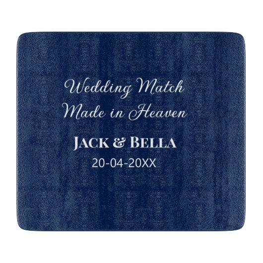 Wedding Match made in heaven bruiloft gunsten blau Snijplank (Voorkant)