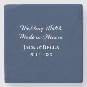 Wedding Match made in heaven bruiloft gunsten blau Stenen Onderzetter