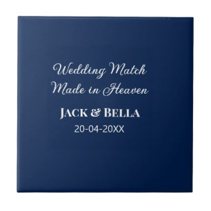 Wedding Match made in heaven bruiloft gunsten blau Tegeltje