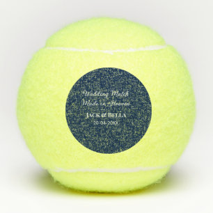 Wedding Match made in heaven bruiloft gunsten blau Tennisballen