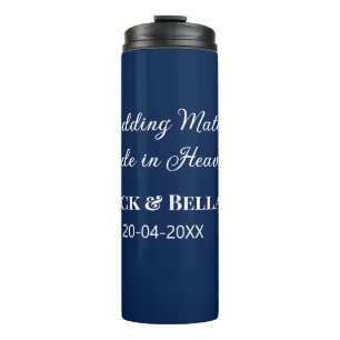 Wedding Match made in heaven bruiloft gunsten blau Thermosbeker