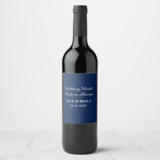Wedding Match made in heaven bruiloft gunsten blau Wijn Etiket
