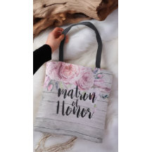 Wedding Matron of Honor Waterverf Flowers Wood