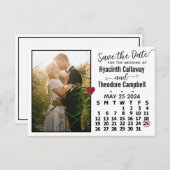 Wedding May 2024 Calendar Custom Photo White Save The Date (Voorkant / Achterkant)