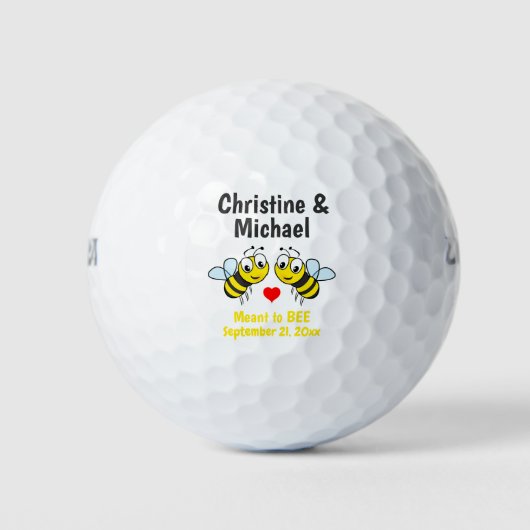 Wedding Meant to Bee Heart Cute Favor Golfballen (Voorkant)