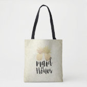 Wedding-meisje van het moderne gouden anananasstel tote bag (Voorkant)