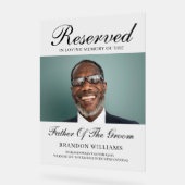 Wedding Memorial Reserved Stoel Vader van de bruid Acryl Bord (Hoek)