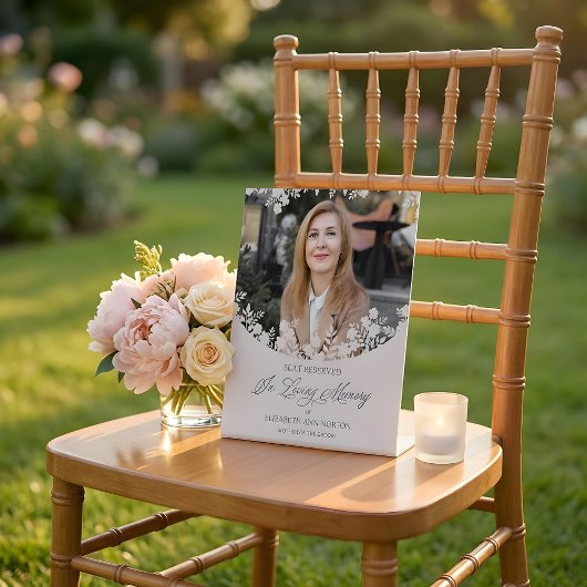 Wedding Memorial Table Wildflowers Frame Photo Reclamebord Met Voetstuk