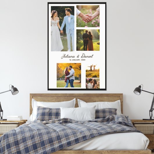 Wedding Memories Custom Collage Canvas Afdruk (Insitu (Slaapkamer))