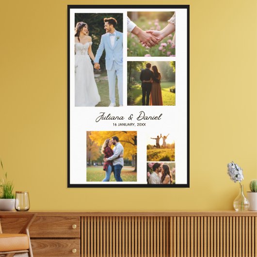 Wedding Memories Custom Collage Canvas Afdruk (Insitu (Woonkamer))