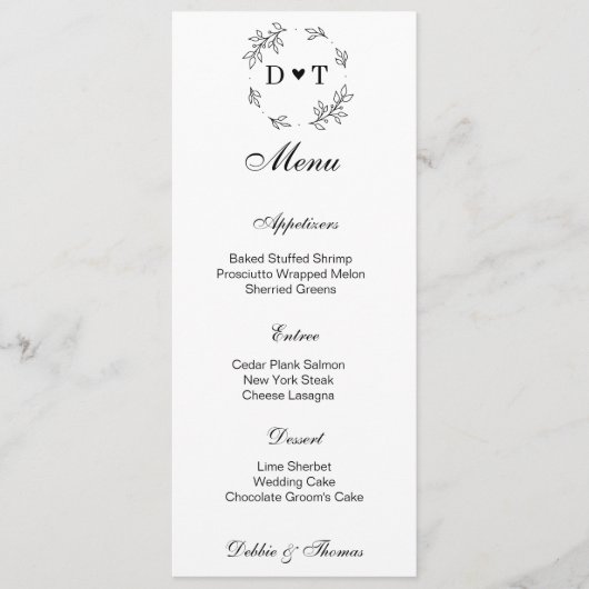 Wedding Menu Card (Voorkant)