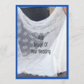 Wedding Menu Card Blue Sapphire Bells Scrollwork (Achterkant)