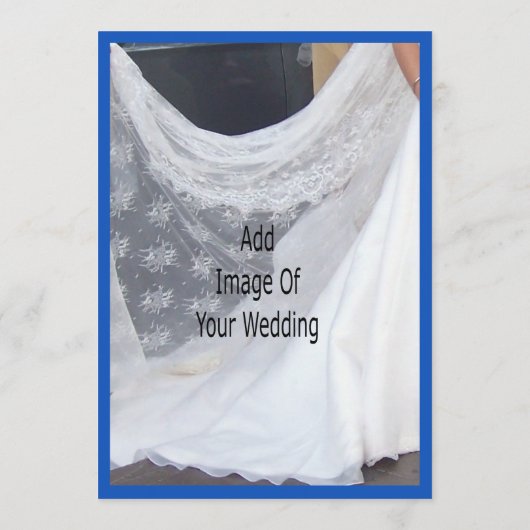 Wedding Menu Card Blue Sapphire Bells Scrollwork  (Achterkant)