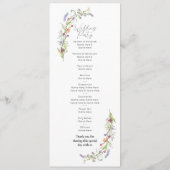 Wedding Menu Ceremonie Wildflowers Bloemen (Achterkant)