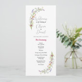 Wedding Menu Ceremonie Wildflowers Bloemen (Staand voorkant)