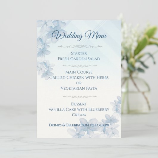 Wedding Menu Elegant Editable (Staand voorkant)