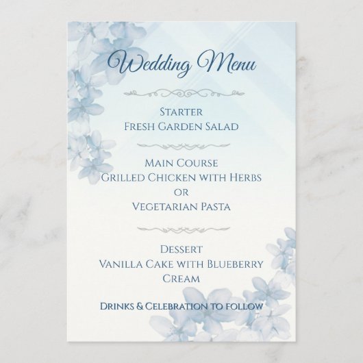 Wedding Menu Elegant Editable  (Voorkant)