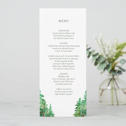 WEDDING MENU-KAART MENU (Staand voorkant)
