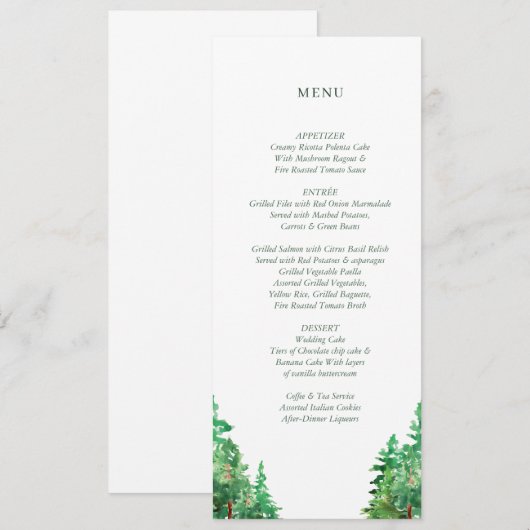 WEDDING MENU-KAART MENU (Voorkant / Achterkant)