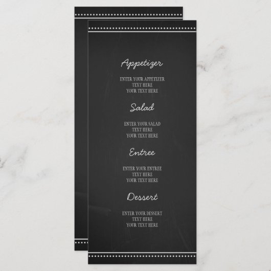 Wedding Menu Krijtbord (Voorkant / Achterkant)
