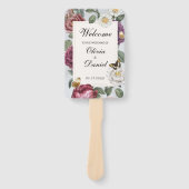 Wedding Menu Programma Bloom Bloemen Vlinder Handwaaier (Voorkant)