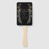 Wedding Menu Programma Wildflowers Bloemen Donker Handwaaier (Voorkant)