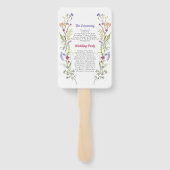 Wedding Menu Programma Wildflowers Floral Handwaaier (Achterkant)