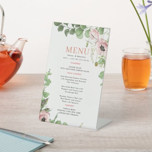 Wedding Menu Reclamebord Met Voetstuk (Insitu)