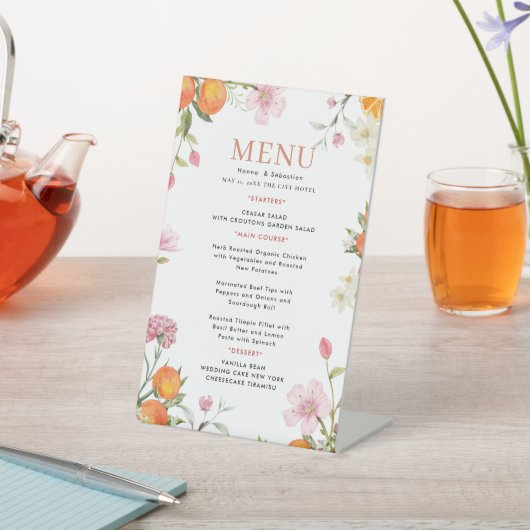 Wedding Menu Reclamebord Met Voetstuk (Insitu)